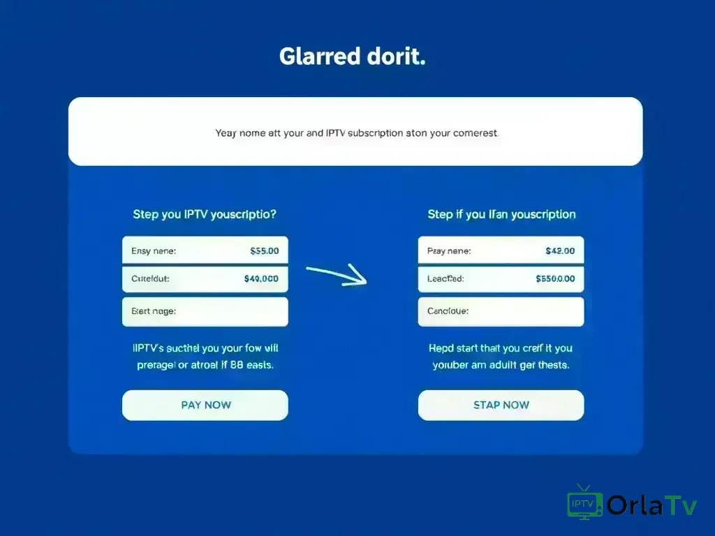 Step-by-step checkout process for OrlaTv payment