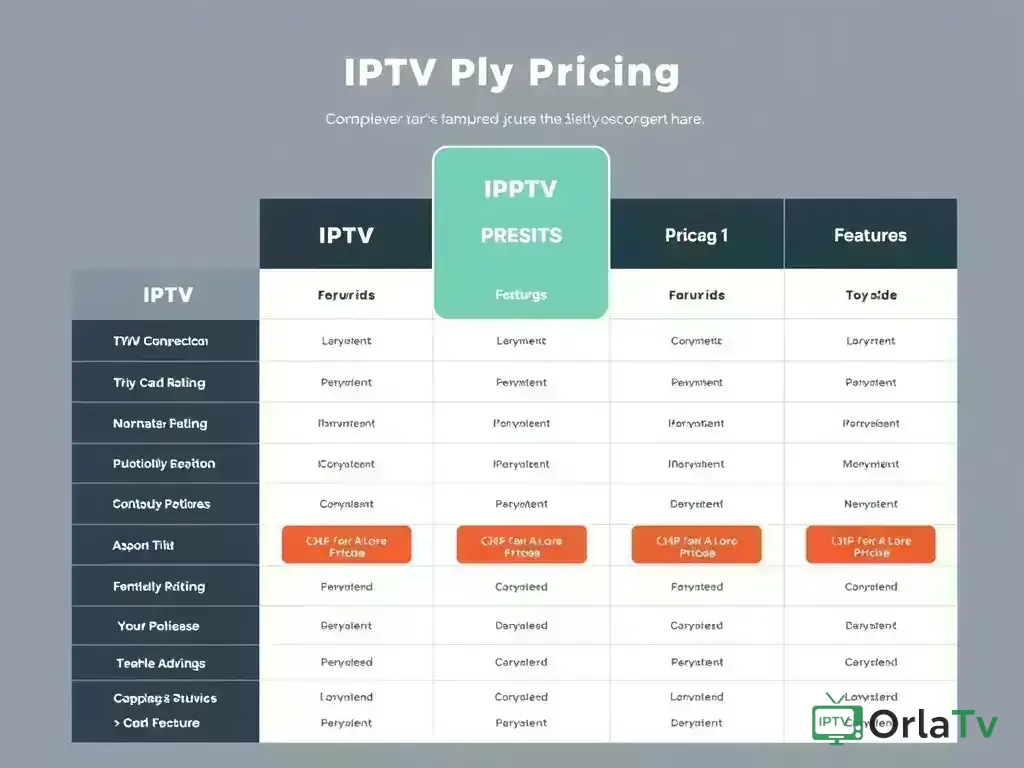 Comparison chart of OrlaTv pricing plans